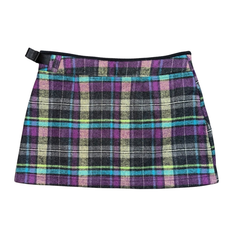 Eider Progressive Outerwear Plaid‎ Skirt Olive Grape Juice Size 36